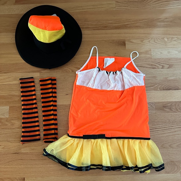 Candy Corn Witch Costume Girls Size Large Size 12-14 Halloween Costume - Picture 5 of 13